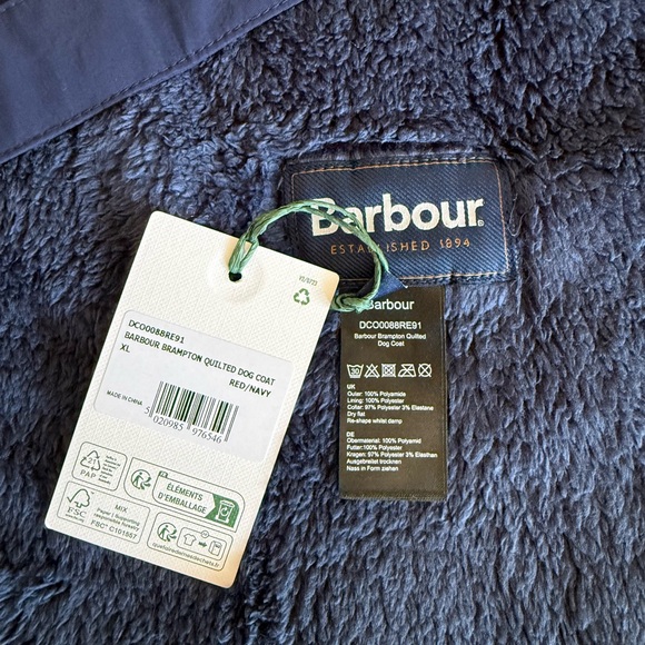 Barbour Brampton Quilted Dog Coat Navy XL NWT IN PACKAGE - Picture 6 of 10